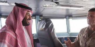 รัฐมนตรีว่าการกระทรวงกลาโหมซาอุฯ เยี่ยมชมเรือรบอเมริกาในอ่าวเปอร์เซีย